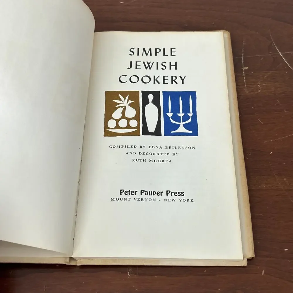 Peter Pauper Press Simple Jewish Cookery Cookbook 1962 Edna Beilenson HCDJ - Picture 7 of 10